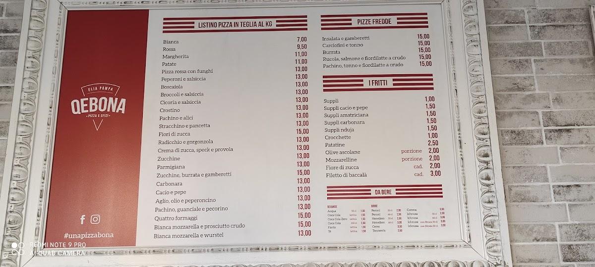Menu di Qebona Lariano 