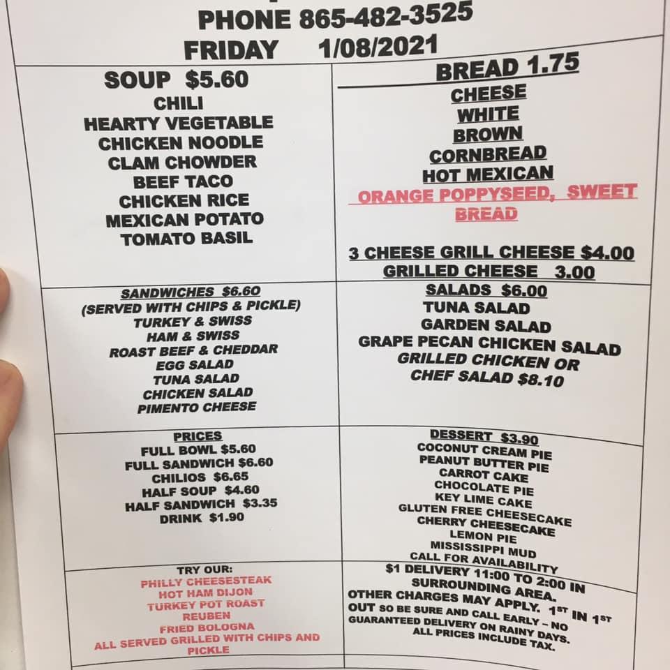 soup kitchen menus