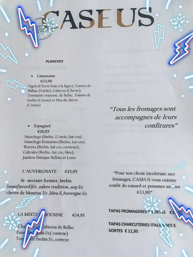 Menu de CASEUS