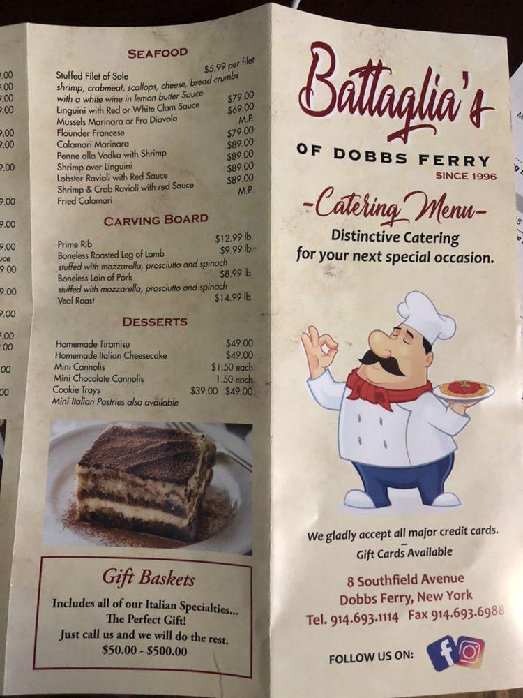 Menu at Battaglia Brothers Deli, Dobbs Ferry