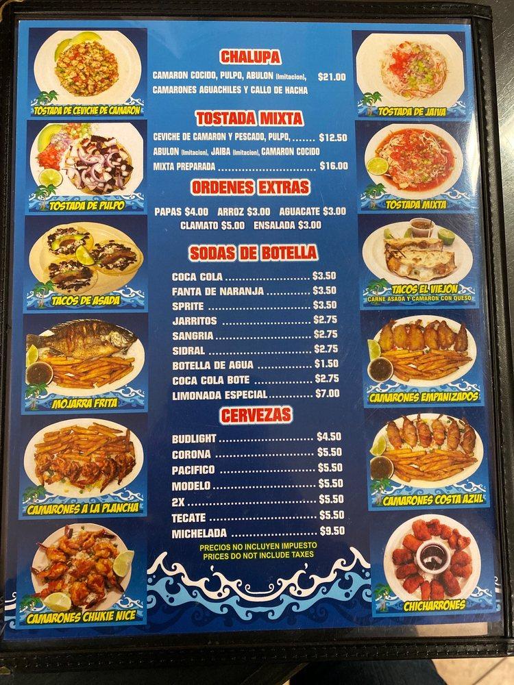 Menu At Mariscos El Viejon Restaurant Lynwood Atlantic Ave