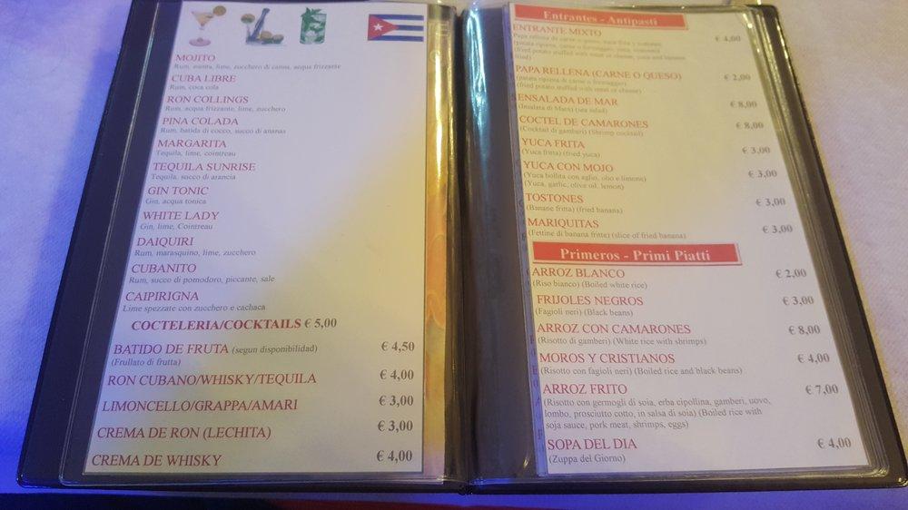 Speisekarte von Ristorante El Cubano, ROM