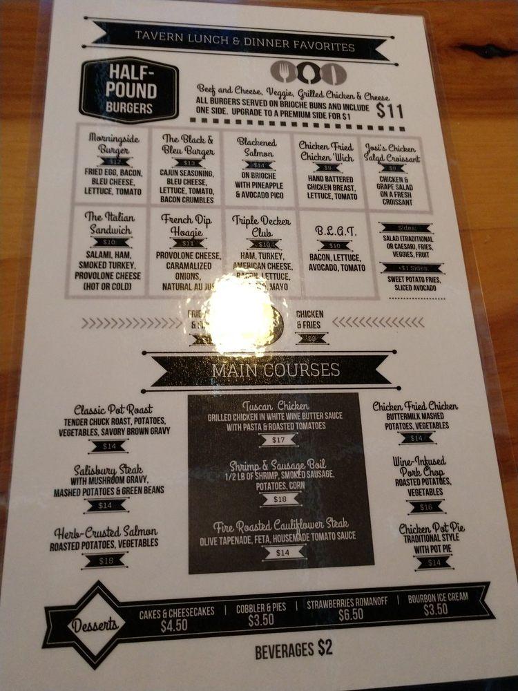 Menu at Tavern on the Square pub & bar, Garland