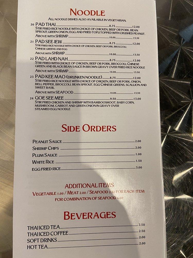 Menu at Hot Pepper Thai Cuisine restaurant, Grand Blanc