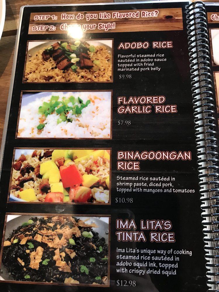 Menu at Isla Restaurant, San Bruno