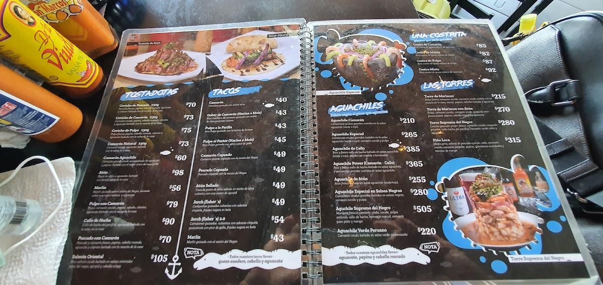 Menu at Ceviche & Aguachiles El Negro restaurant, San Nicolás de los Garza,  Cerro De La Conformidad