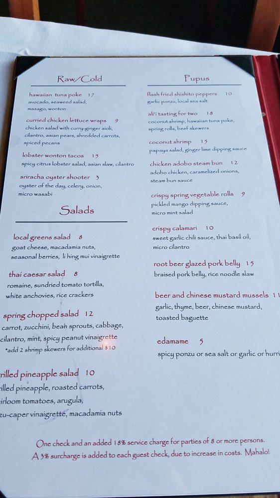 Menu at Bali Hai Restaurant, San Diego