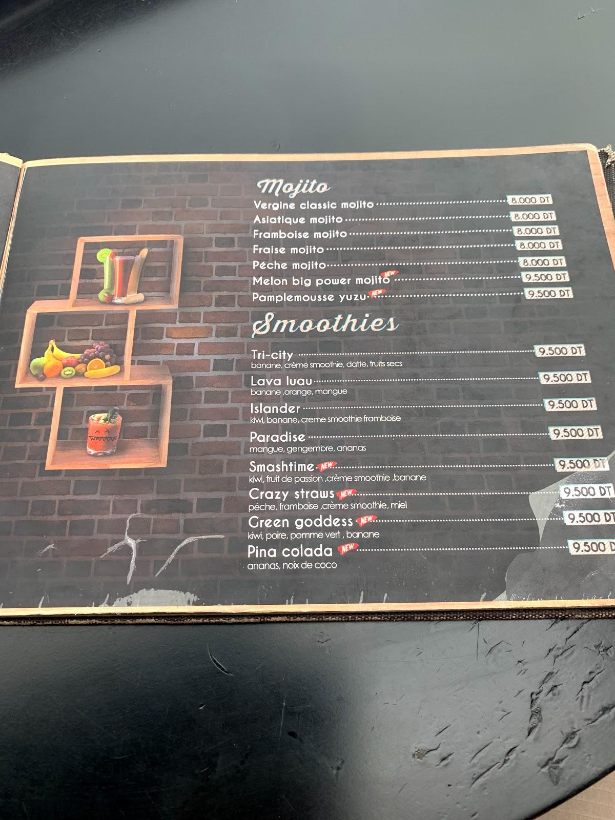 Menu au Downtown Lounge L'Aouina pub et bar, La Goulette