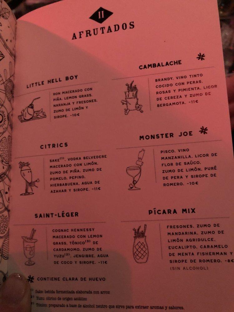Carta del pub y bar Salmon Guru, Madrid