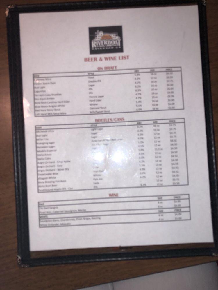 riverboat pizza savannah menu