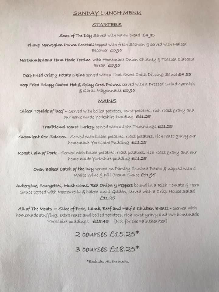 Menu at Lion & Lamb Northumberland pub & bar, Prudhoe, Lion and Lamb ...