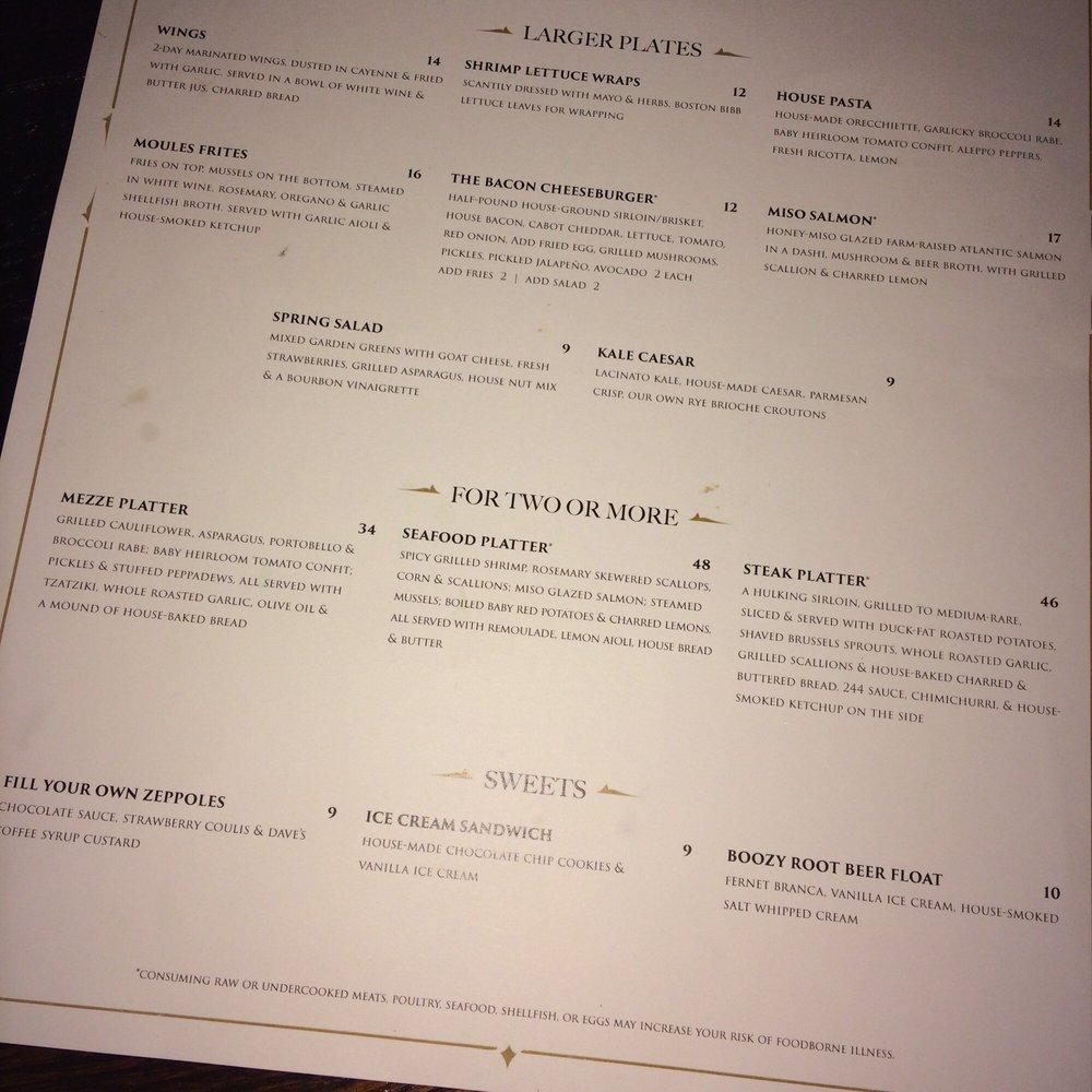 Menu at The East End pub & bar, Providence
