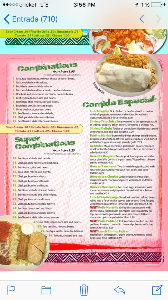 Menu at El Jaripeo 5 restaurant, Frankfort