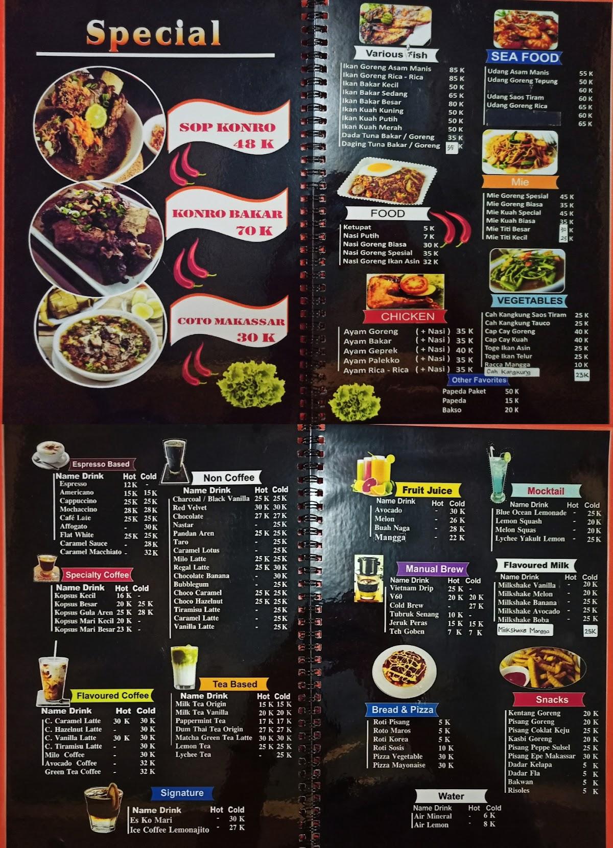 Menu at MAROS INDAH Cafe & Resto, Sorong