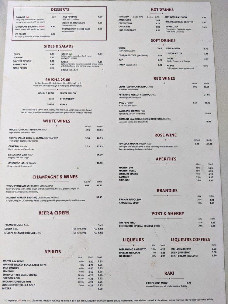 Menu at Troia Southbank pub & bar, London, Unit 3F