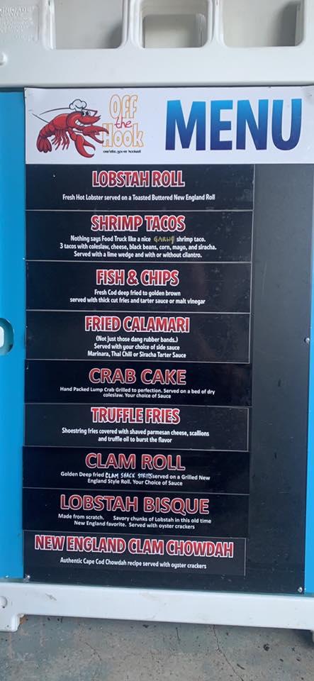 Menu At Off The Hook Food Truck Restaurant Hurley