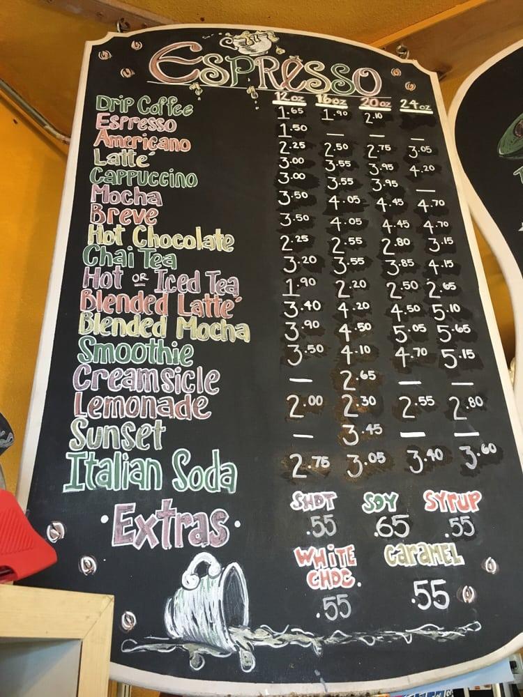 Menu at Red Cup Cafe, Mukilteo