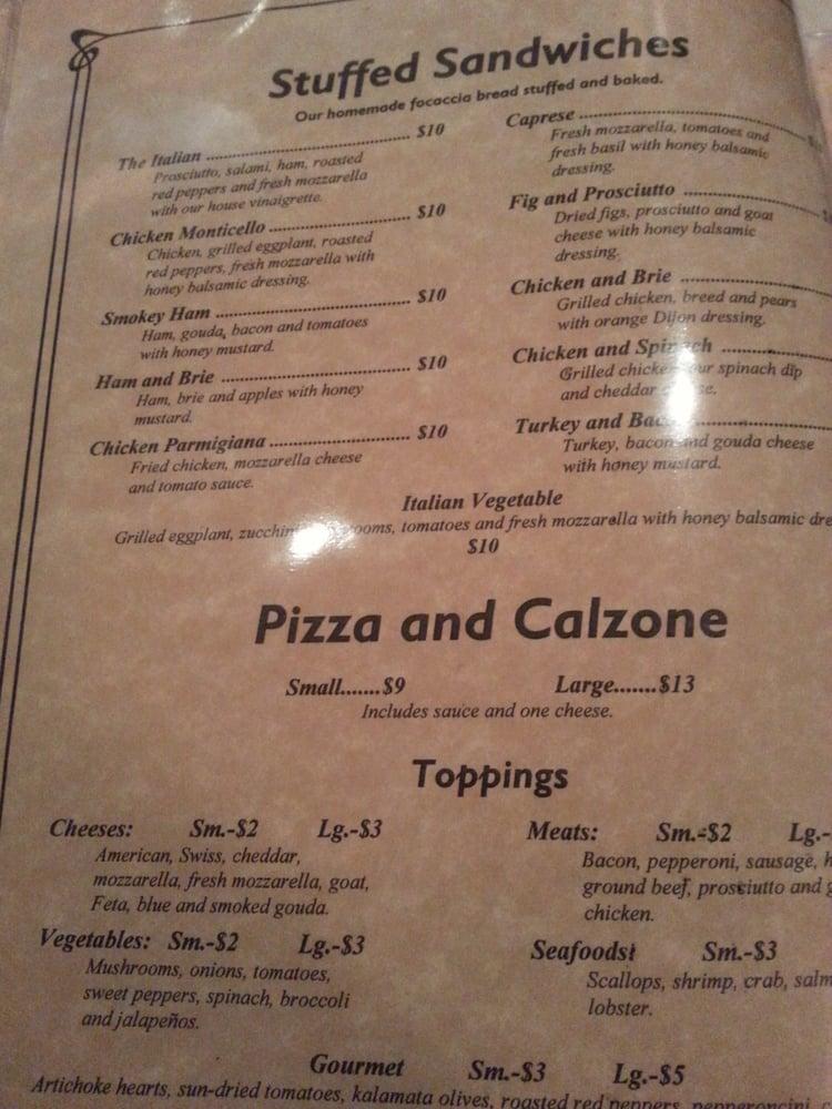 Menu at Rose Marie's restaurant, Bloomsburg
