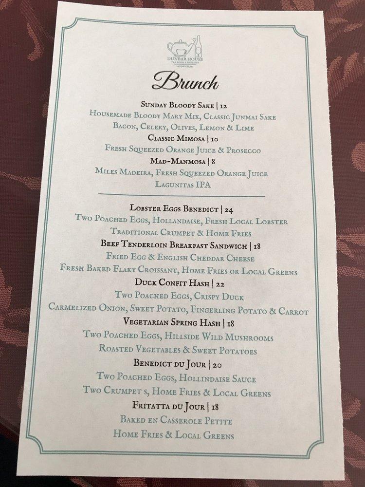 Menu at Dunbar House Tea Room & Wine Bar, Sandwich