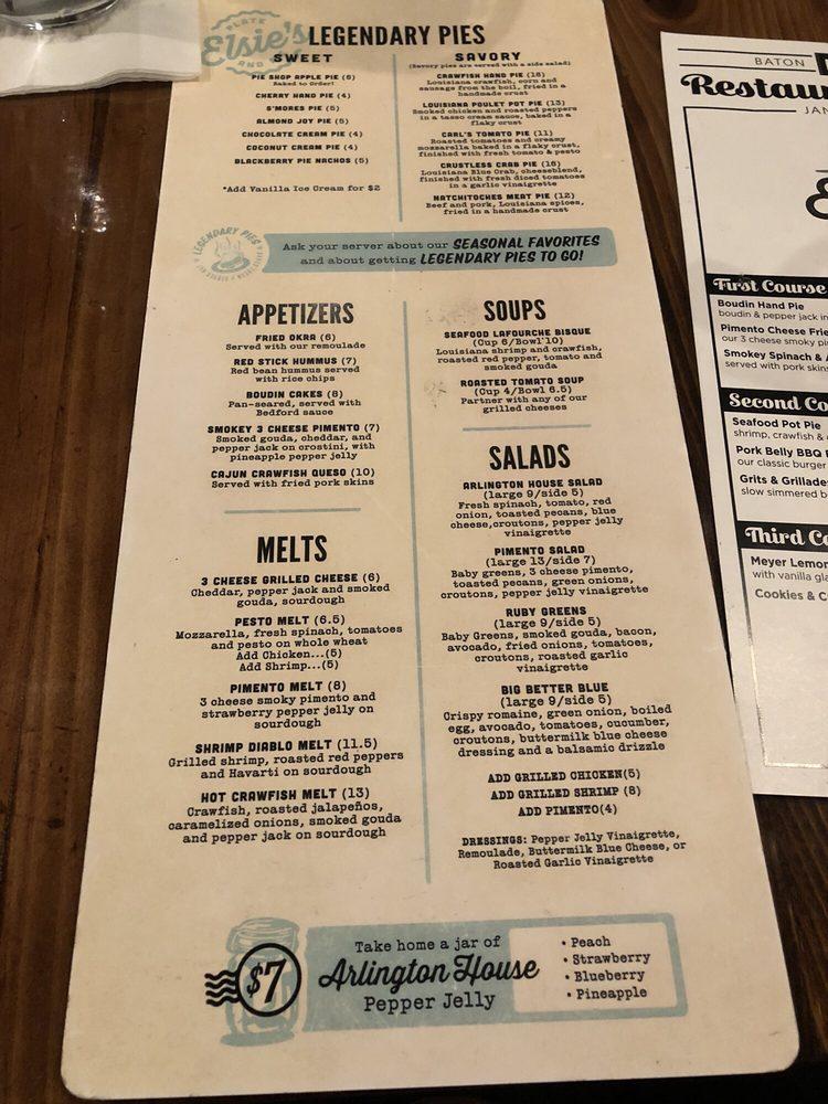 Menu at Elsie's Plate & Pie desserts, Baton Rouge
