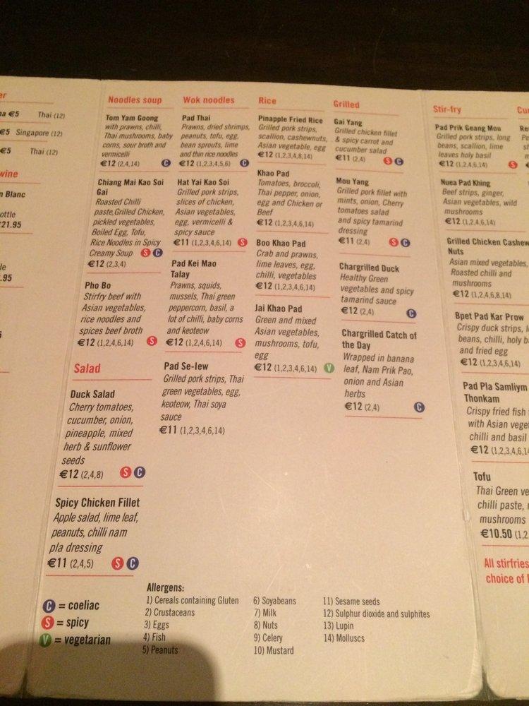 Menu at Khao Asian Street Food restaurant, Killarney