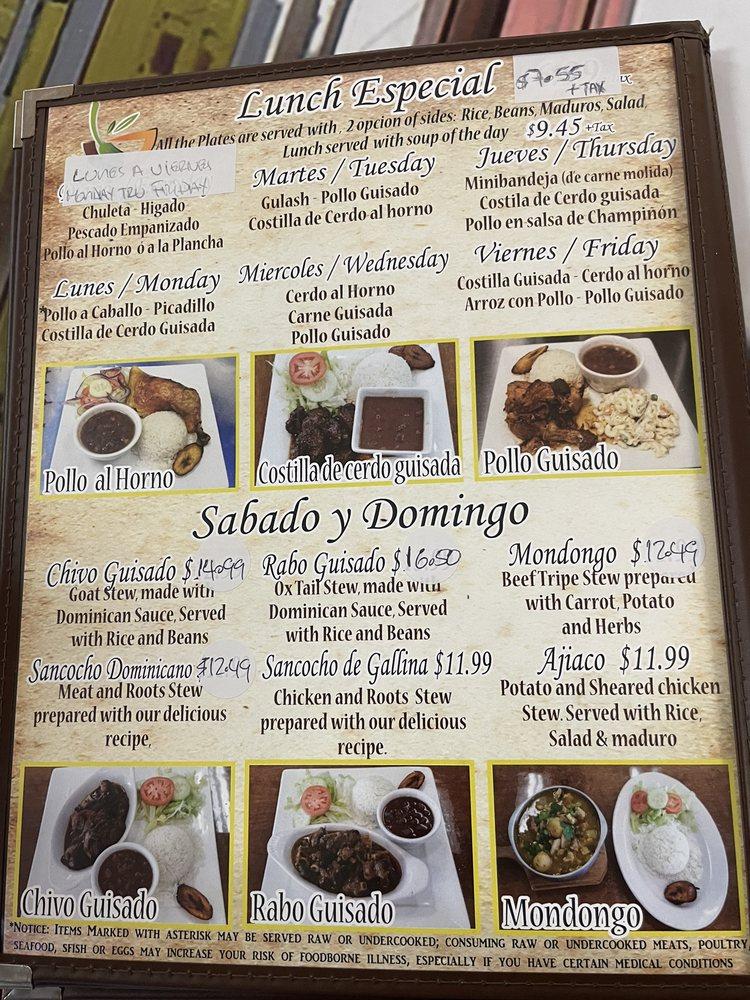 Menu at Oregano Latin Bar And Grill, Buford