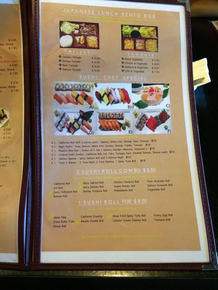 Menu at Takeniwa restaurant, Corpus Christi