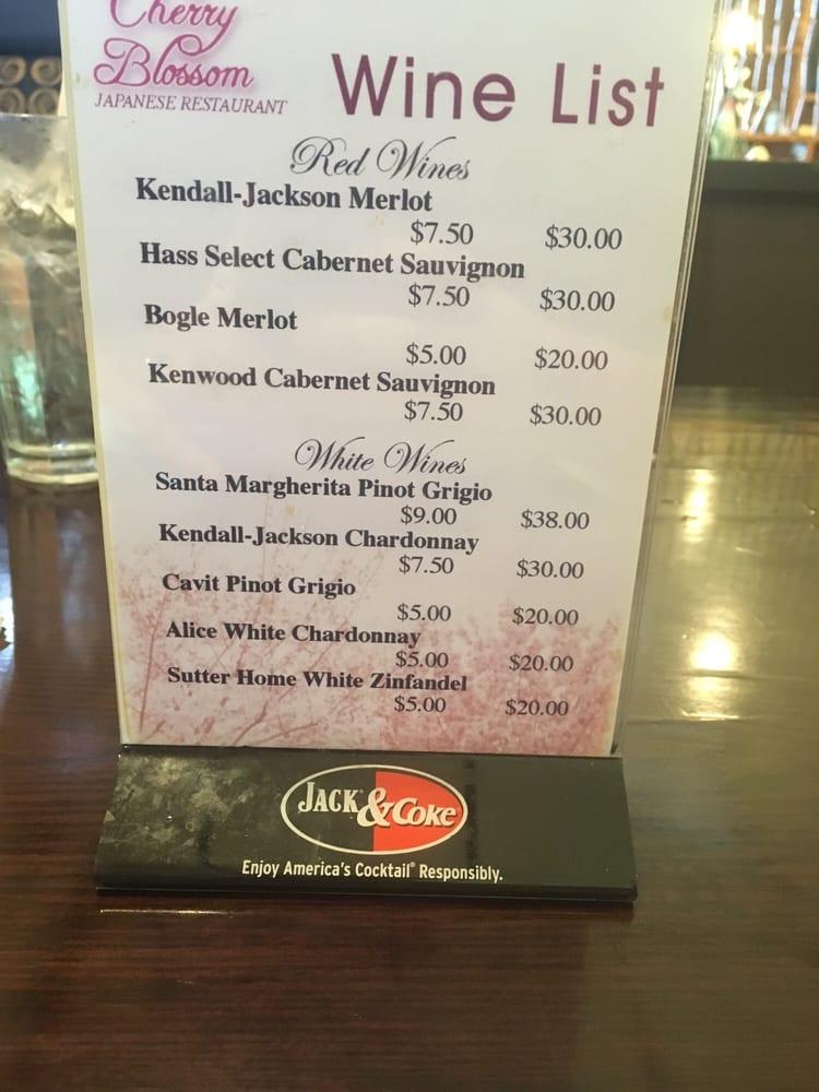 Menu at Cherry Blossom Japanese Restaurant, Kenner