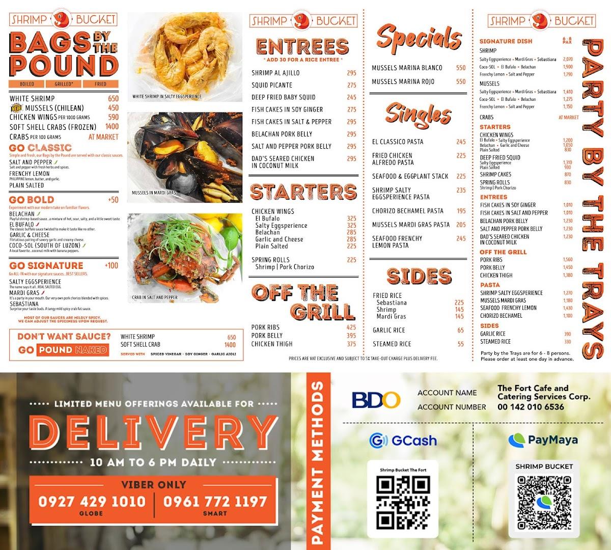 Carta del restaurante Shrimp Bucket Greenhills, San Juan, G/F Office Center
