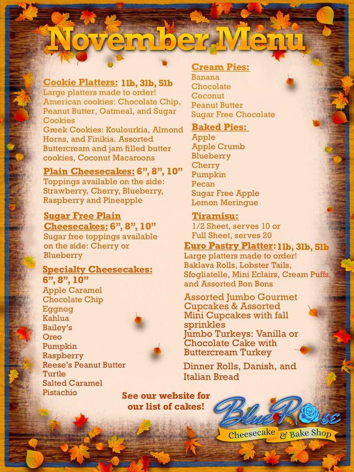 Menu at Blue Ribbon Restaurant & Bakery, Schenectady