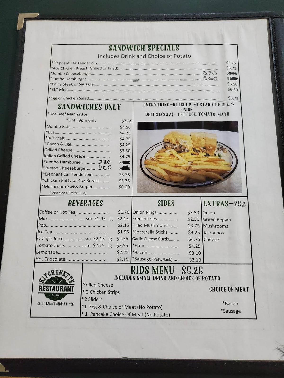 Menu at Tom & Lin's restaurant, South Bend