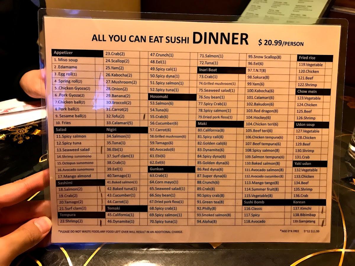 Menu at Roll'n Pin Asian Restaurant, Brandon