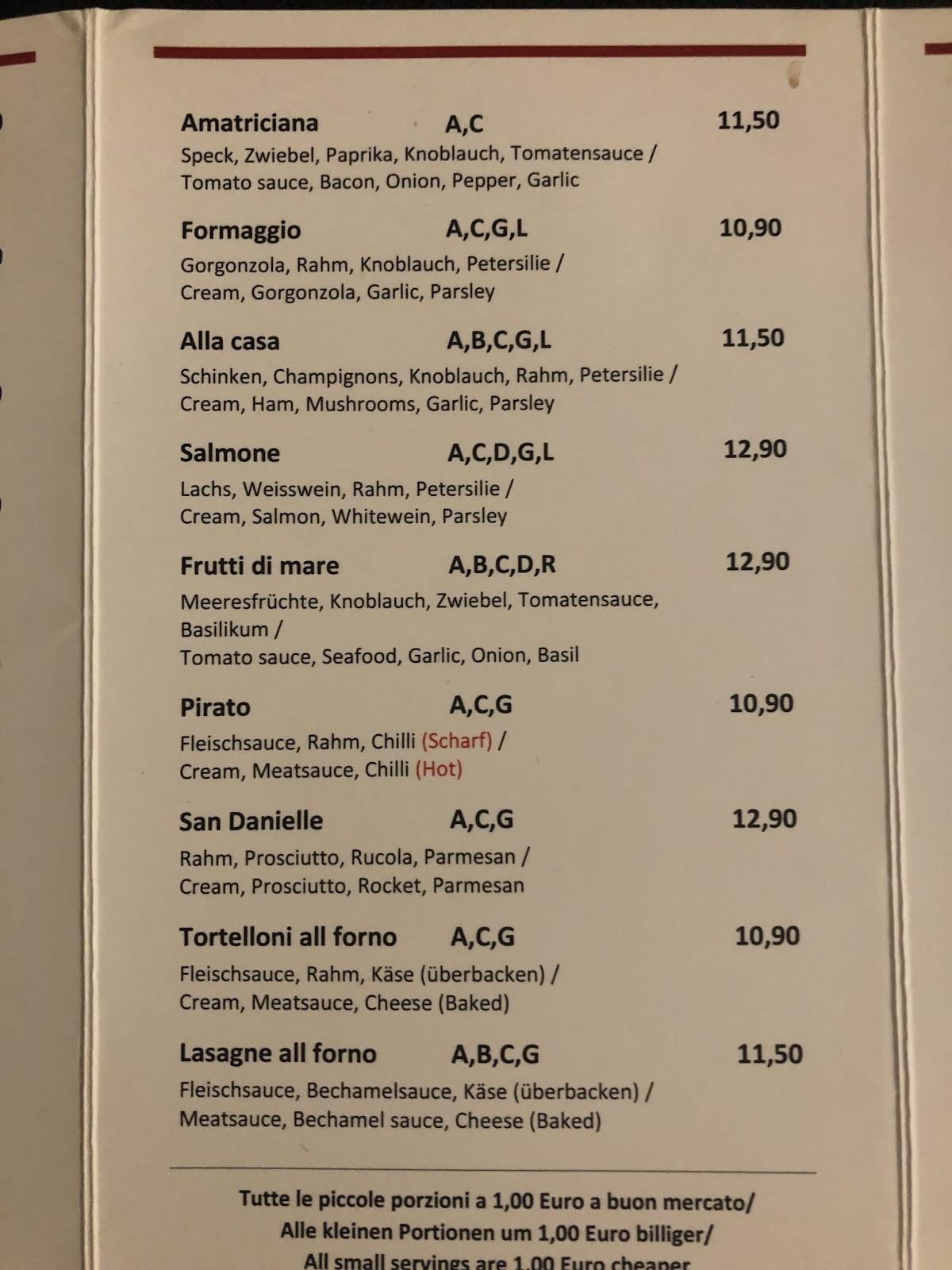 Speisekarte von San Danielle Pizza e Pasta, Schladming