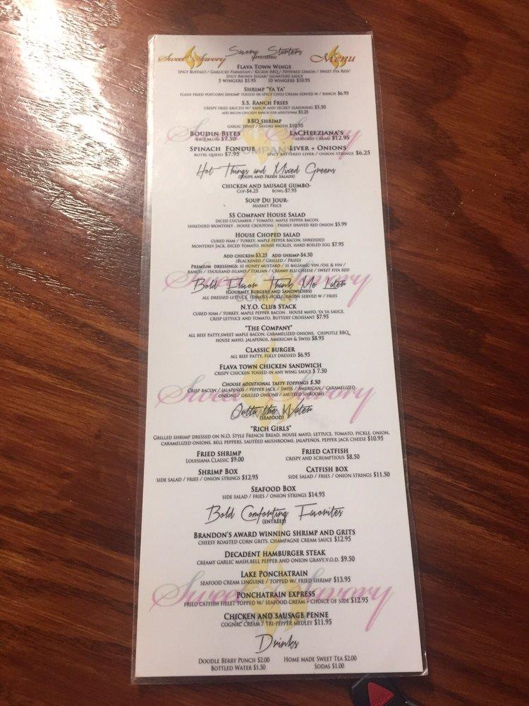Menu at Sweet & Savory Co. desserts, Gonzales
