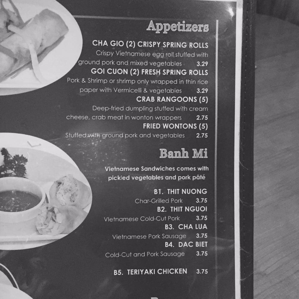 Menu at Tsunami restaurant, Bowling Green