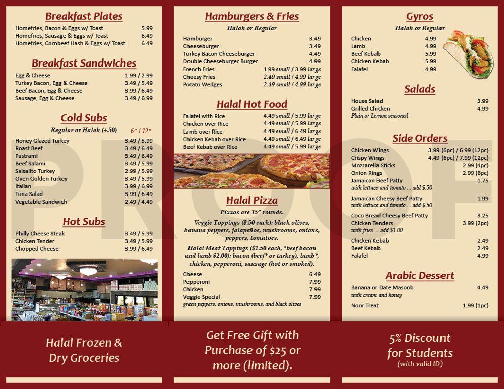 Menu at Noor halal food & more restaurant, Johnson City