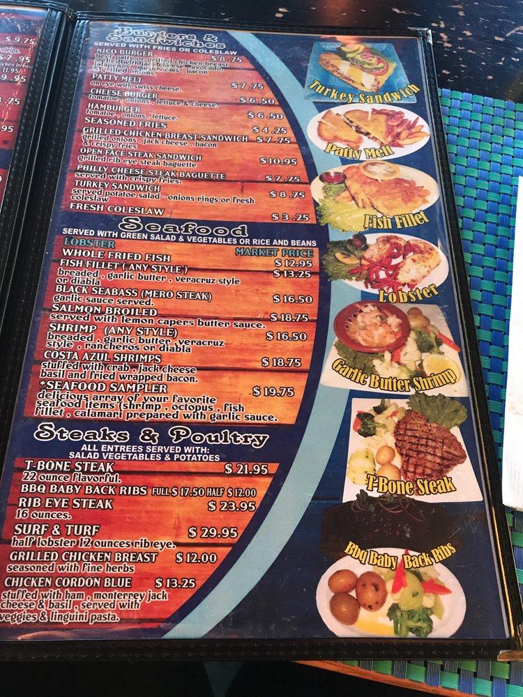 Menu at Splash Restaurant and Bar, Mexico, Carretera Libre 1015km 52.5