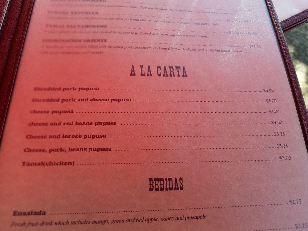 Menu at La Margarita Express restaurant, Salem, 515 Chemeketa St NE