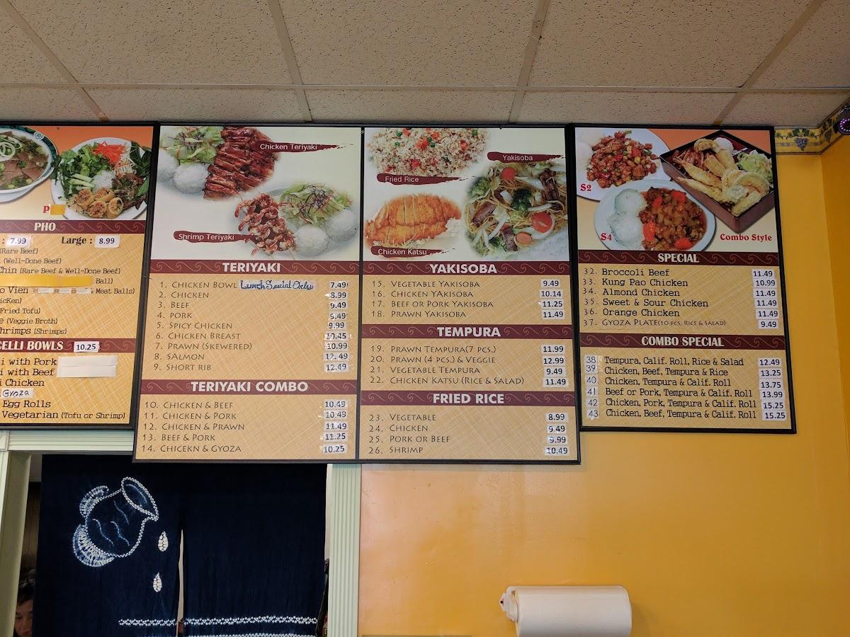 Menu at Pho & Teriyaki restaurant, Lynden, WA-539