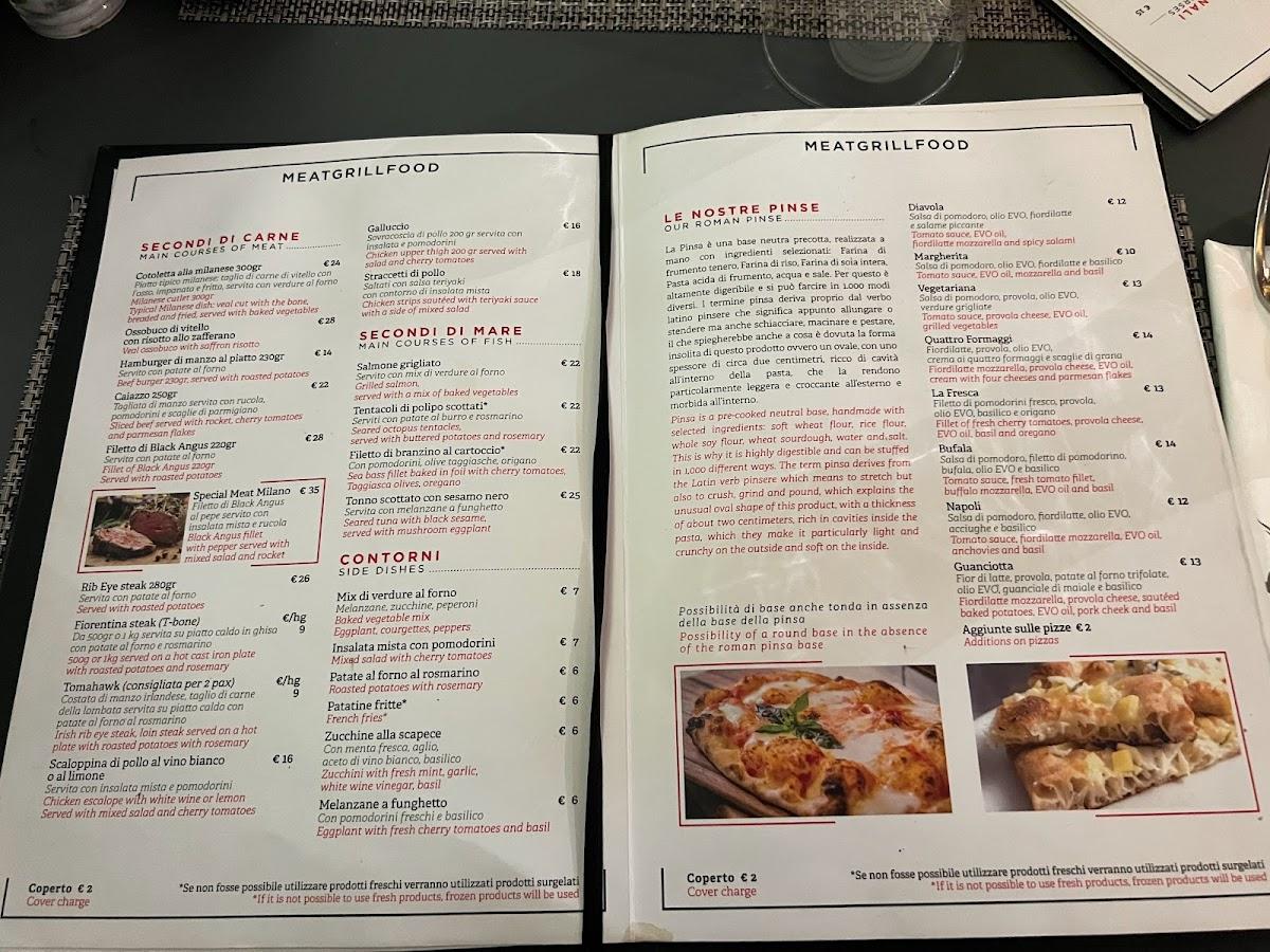 Menu at Meat Grillfood BBQ, Milan