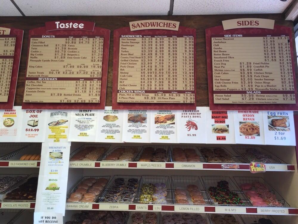 Menu at Tastee Donuts restaurant, Kenner, Loyola Dr 2