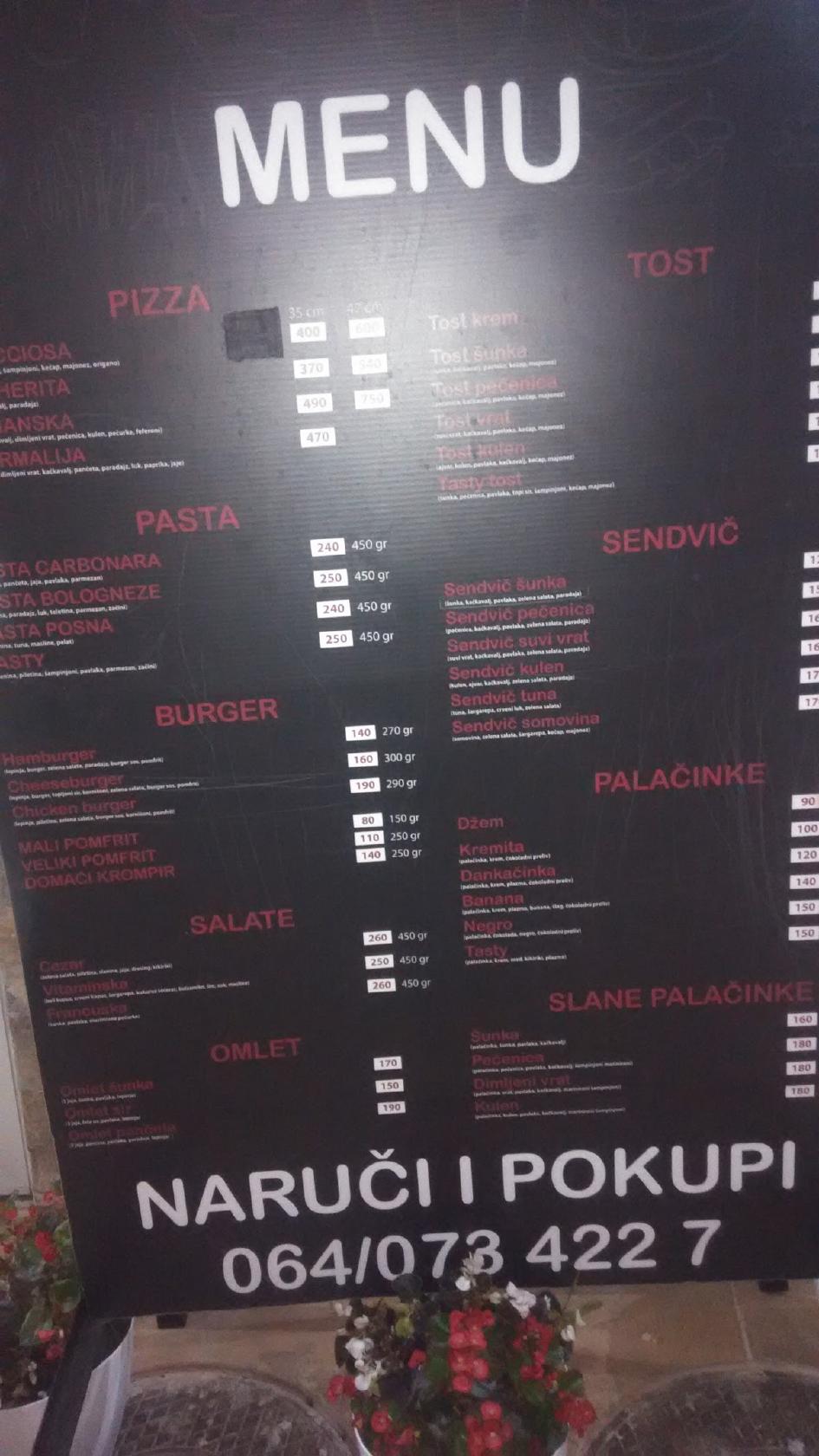 Menu At Tasty Snack Restaurant Ni