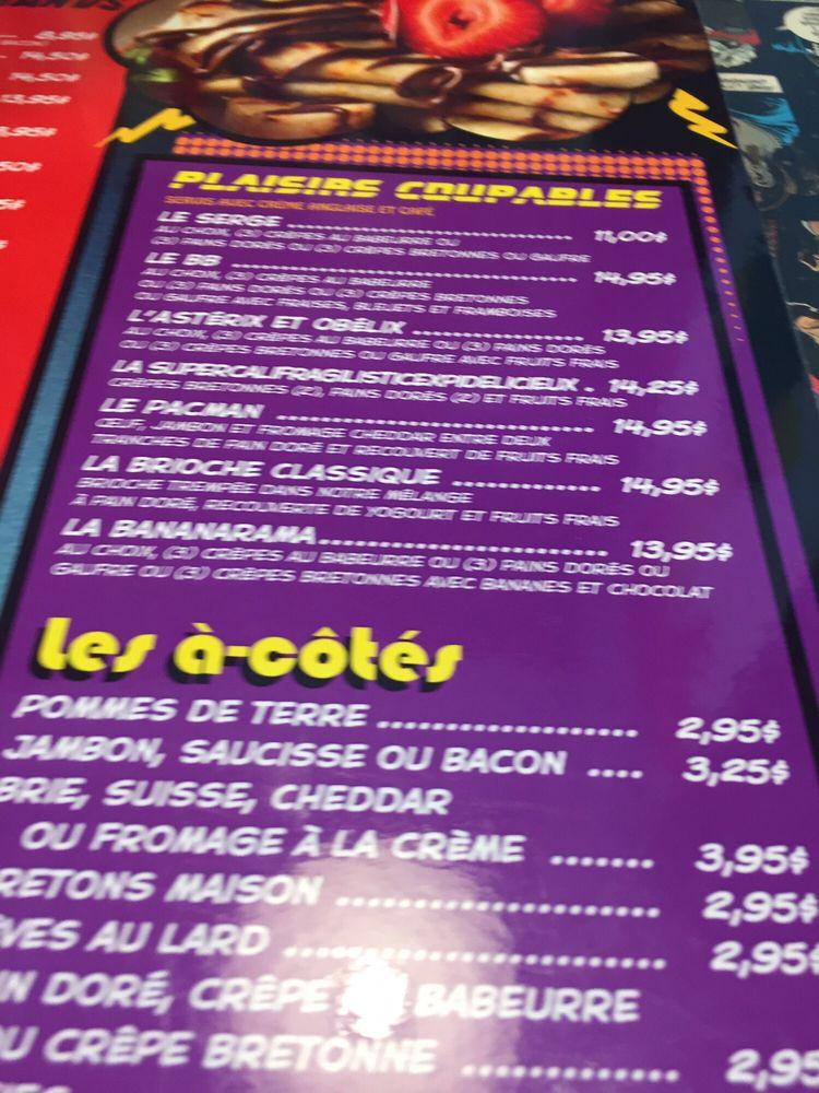 Menu au L usine à Déjeuner restaurant Repentigny