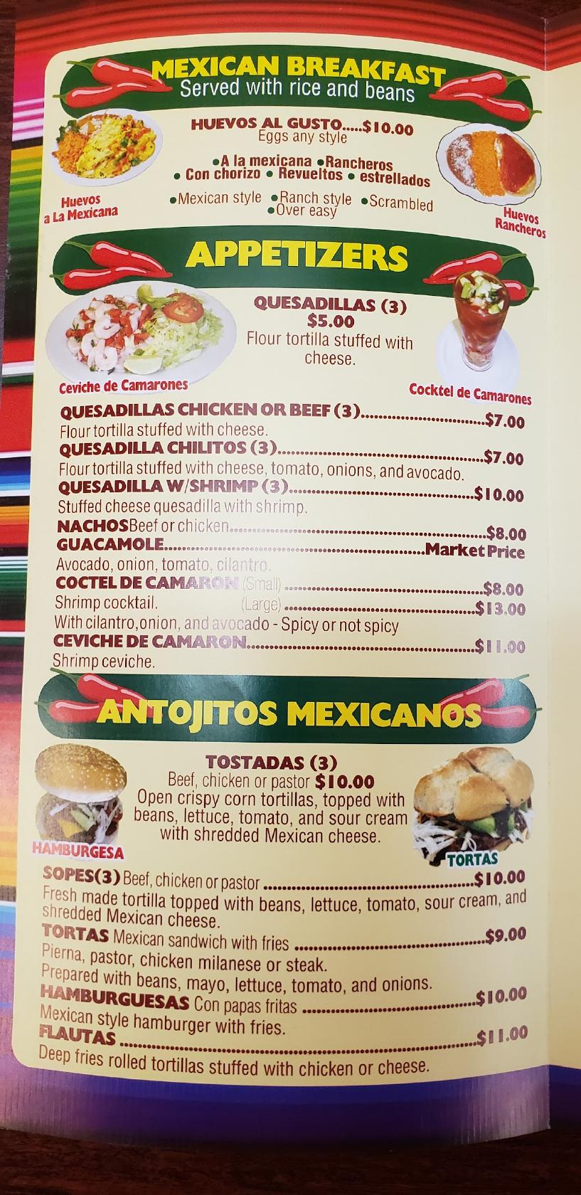 Menu at Chilitos Mexican Restaurant Inc, Suffern