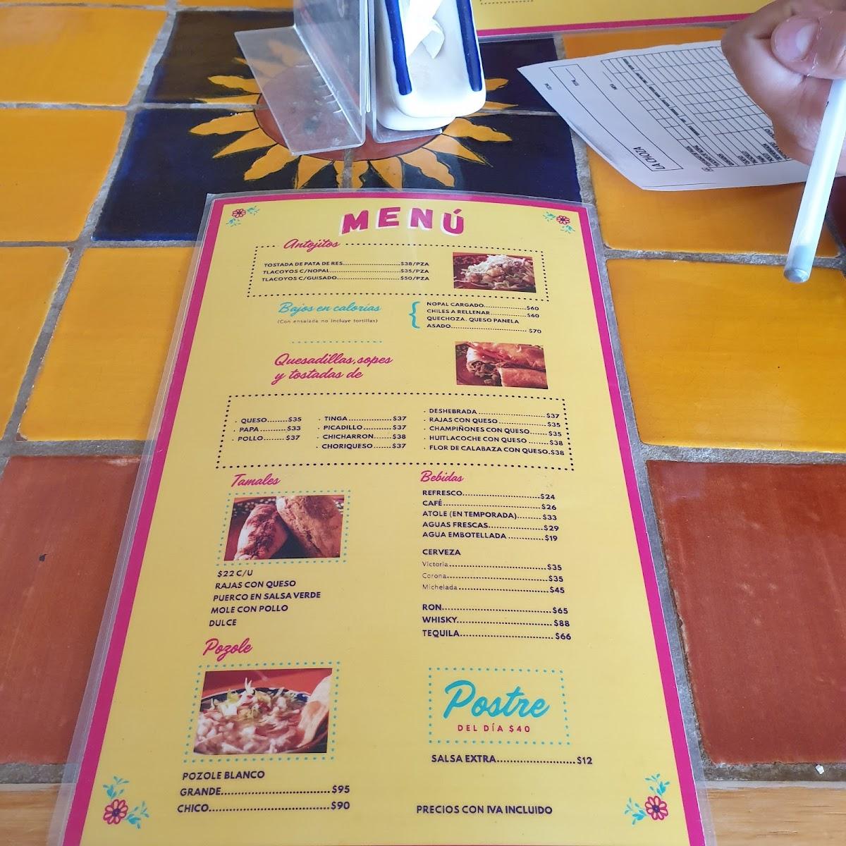 Menu at La Choza restaurant, Saltillo, Av. Don Juan Saade Murra 274