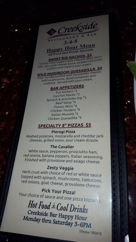 Menu at Creekside Restaurant & Bar, Brecksville
