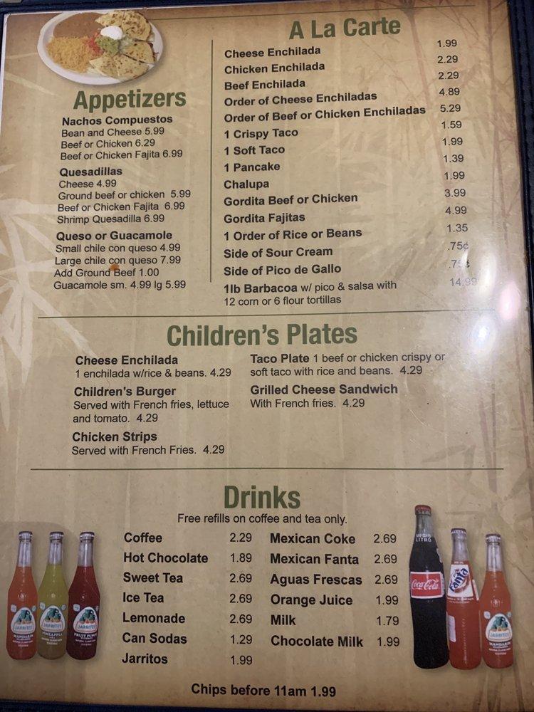 Menu at The Palm Cafe 2, San Marcos