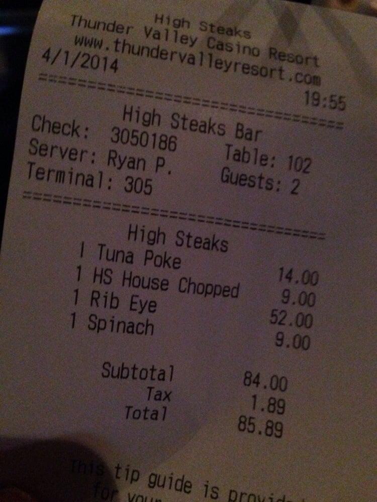 Menu at High Steaks steakhouse, Lincoln