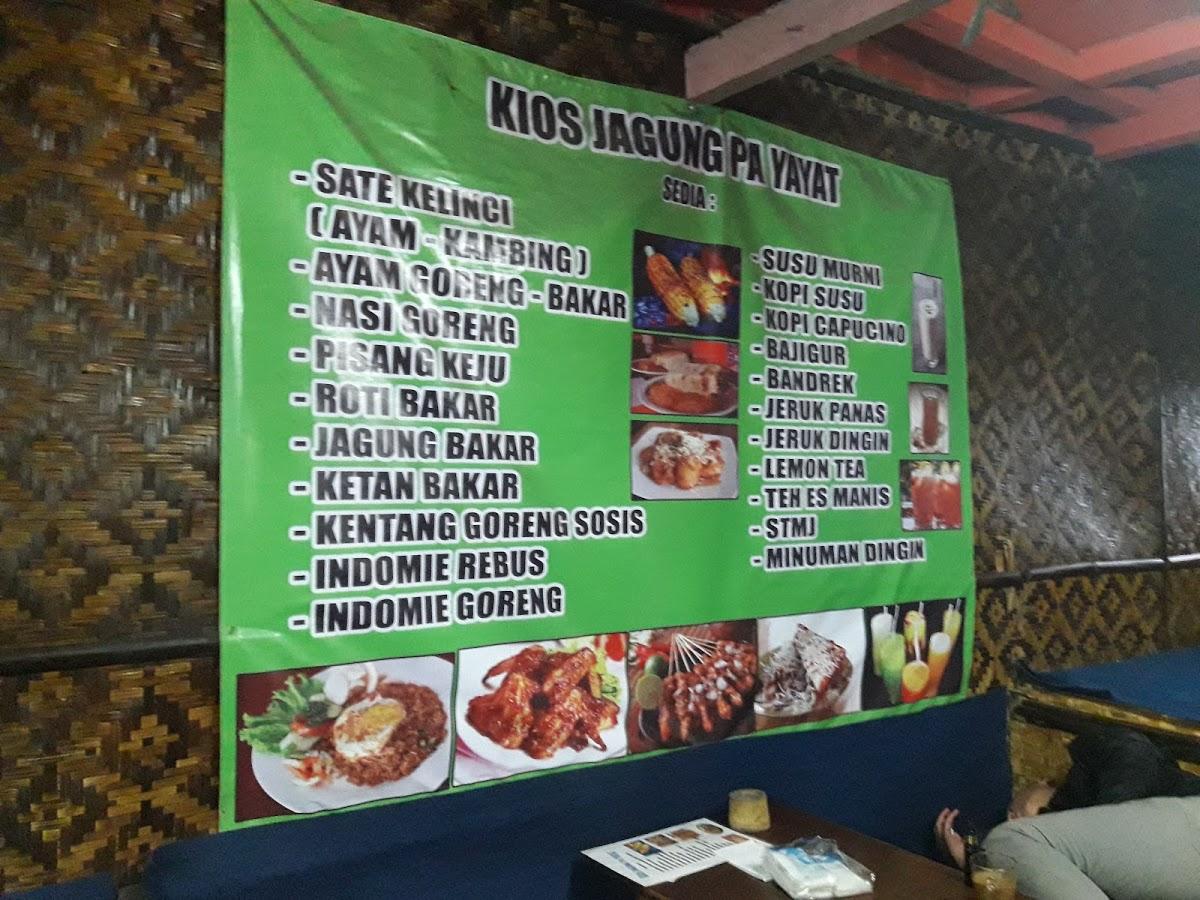 Menu at Kios Jagung Pa Yayat restaurant, Lembang