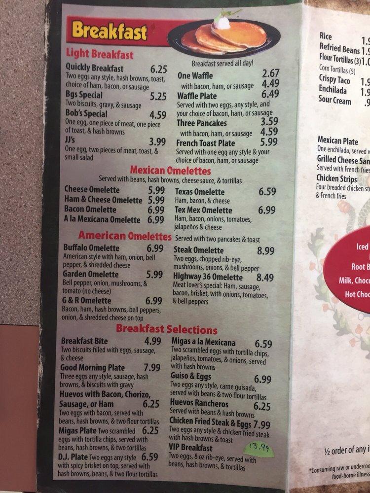 Menu At Mexico City Cafe Cross Plains